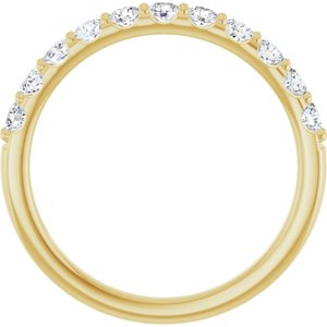 14K Yellow Gold Round 2.4 Mm Polished 1/2 Ctw Lab-Grown Diamond Anniversary Band Size 7