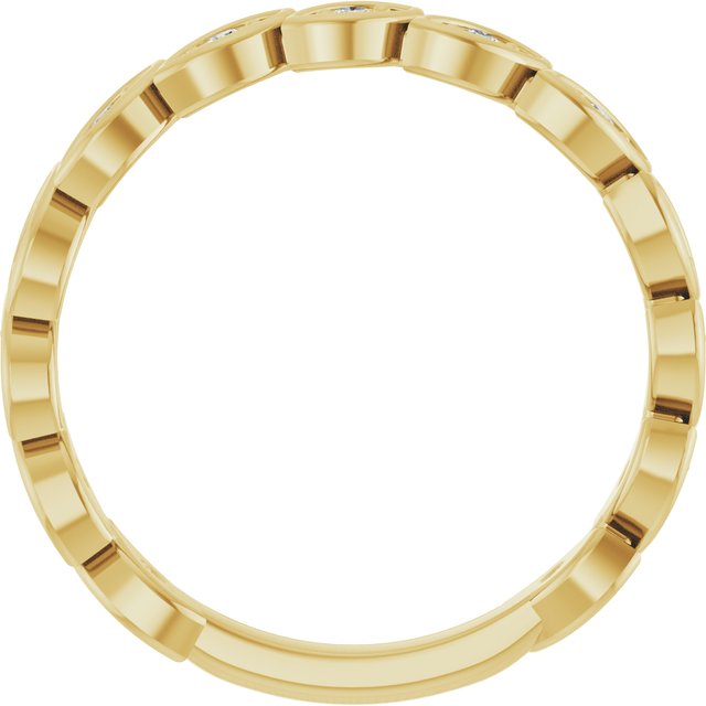 14K Yellow Gold Round 1.5 Mm Polished 1/6 Ctw Lab-Grown Diamond Anniversary Band, Size 7