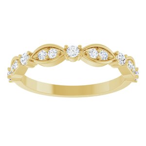 14K Yellow Gold Round 2 Mm 1/3 Ctw Lab-Grown Diamond Anniversary Band Size 7