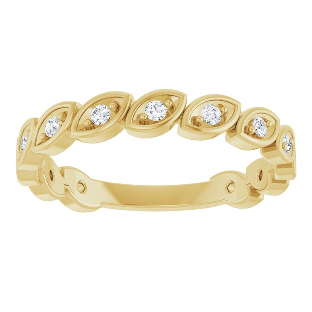 14K Yellow Gold Round 1.5 Mm Polished 1/6 Ctw Lab-Grown Diamond Anniversary Band, Size 7