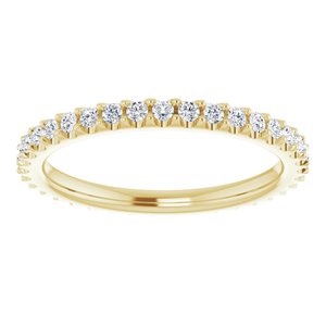 18K Yellow Gold Round 1.3 Mm G-H Si2-Si3 3/8 Ctw Natural Diamond Eternity Band Size 6.5