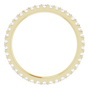 18K Yellow Gold Round 1.3 Mm G-H Si2-Si3 3/8 Ctw Natural Diamond Eternity Band Size 6.5