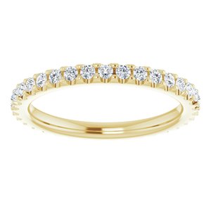 14K Yellow Gold Round 1.7 Mm F+ Vs 5/8 Ctw Lab-Grown Diamond Eternity Band Size 5