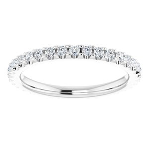 14K White Gold Round 1.7 Mm G-H Si2-Si3 3/4 Ctw Natural Diamond Eternity Band Size 8