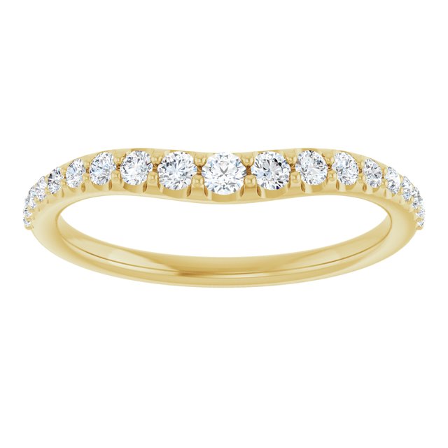 14K Yellow Or White Gold Or Platinum Round Polished Lab-Grown Diamond Graduated Contour Band