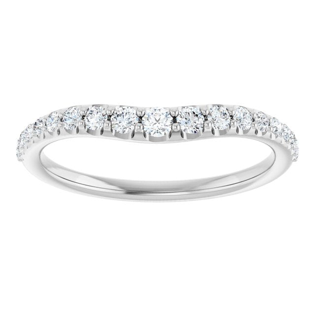 14K Yellow Or White Gold Or Platinum Round Polished Lab-Grown Diamond Graduated Contour Band