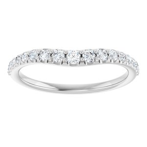 14K White Gold Round 2.7 Mm Polished 1/2 Ctw Lab-Grown Diamond Graduated Contour Band Size 7