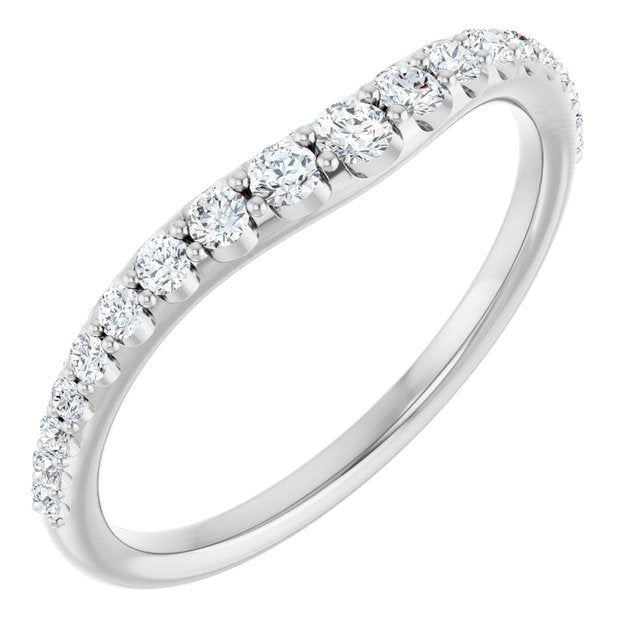14K Yellow Or White Gold Or Platinum Round Polished Lab-Grown Diamond Graduated Contour Band