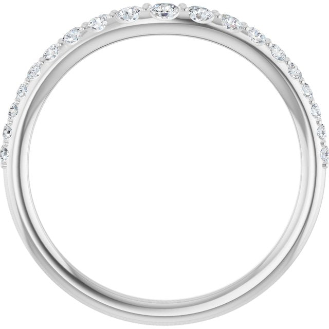 14K Yellow Or White Gold Or Platinum Round Polished Lab-Grown Diamond Graduated Contour Band