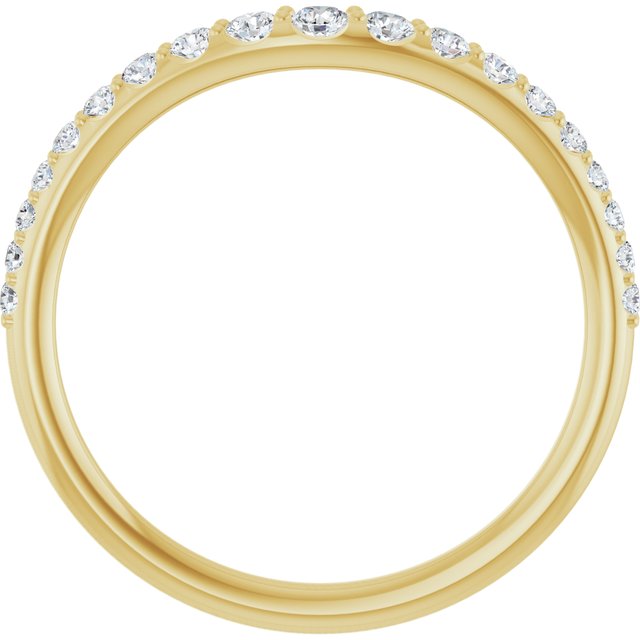 14K Yellow Or White Gold Or Platinum Round Polished Lab-Grown Diamond Graduated Contour Band