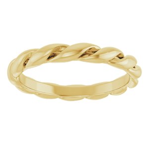 14K Yellow Gold Twisted Band Size 7