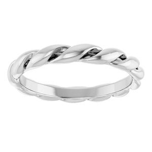 14K White Gold Twisted Band Size 7