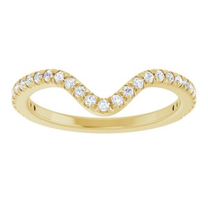 14K Yellow Gold Round Polished 1/4 Ctw Natural Diamond French-Set Matching Band Size 7