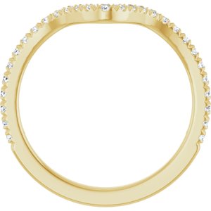 14K Yellow Gold Round Polished 1/4 Ctw Natural Diamond French-Set Matching Band Size 7