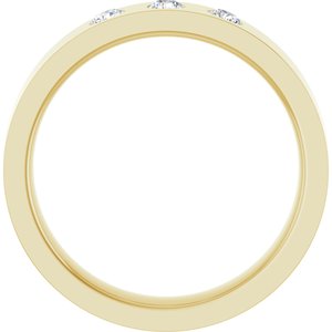 14K Yellow Gold 4 Mm Si2-Si3, G-H Polished 1/5 Ctw Natural Diamond Flat Comfort-Fit Band Size 6