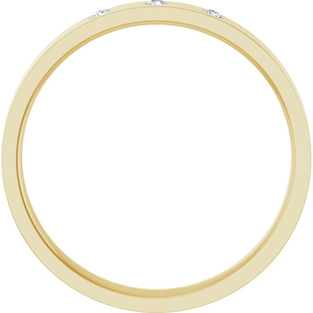 14K Yellow Gold Round 1.5 Mm X 2.5 Mm Si2-Si3, G-H Polished .04 Ctw Natural Diamond Flat Comfort-Fit Band, Size 4