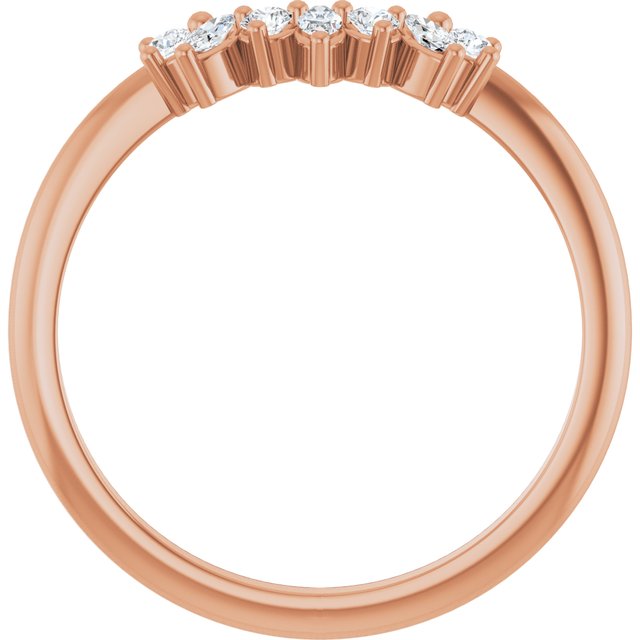 14K White Or Rose Gold Polished 1/6 Ctw Natural Diamond Contour Band, Size 7