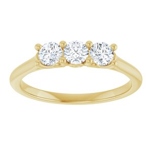 14K Yellow Gold Round 3.5 Mm 1/2 Ctw Natural Diamond Anniversary Band Size 7