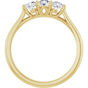 14K Yellow Gold Round 3.5 Mm 1/2 Ctw Natural Diamond Anniversary Band Size 7