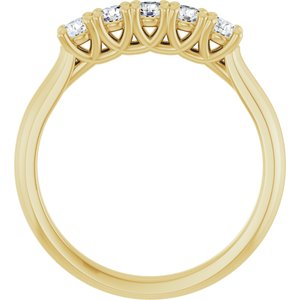 14K Yellow Gold Round 3.8 Mm Polished 9/10 Ctw Lab-Grown Diamond Anniversary Band Size 7