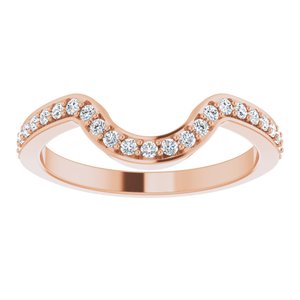 14K Rose Gold Round All Sizes Si2-Si3, G-H :: 1/4 Ctw Polished 1/4 Ctw Natural Diamond Matching Band