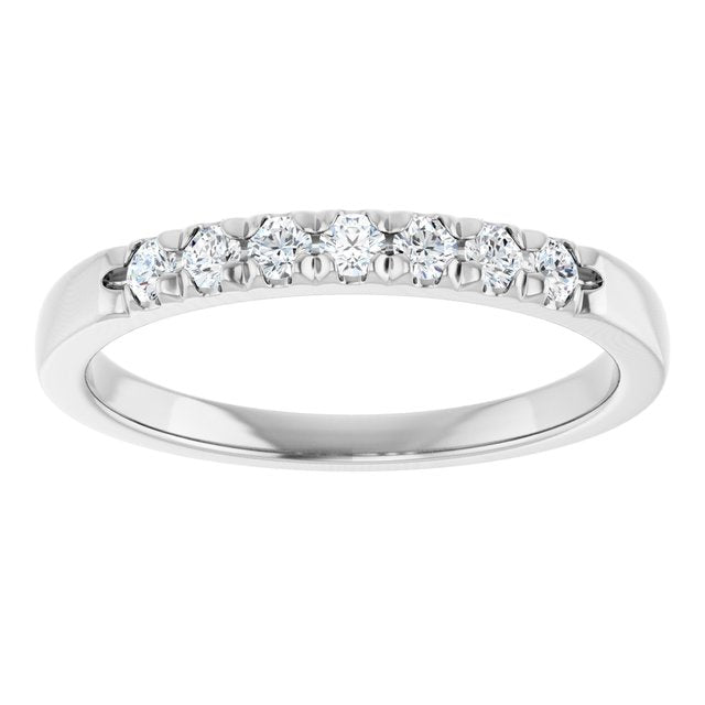 14K Yellow Or White Gold Round 2 Mm Polished 1/5 Ctw Lab-Grown Diamond French-Set Anniversary Band, Size 7