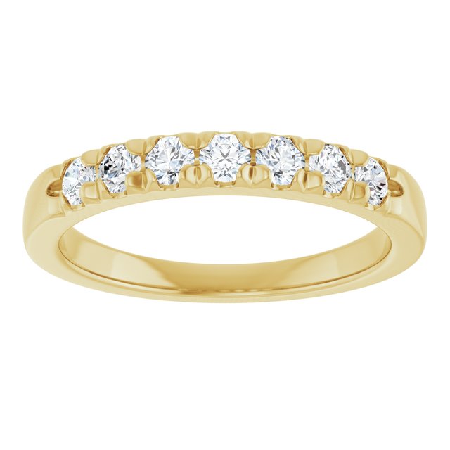 14K White Or Yellow Gold Round 2.5 Mm Polished 3/8 Ctw Lab-Grown Diamond French-Set Anniversary Band, Size 7