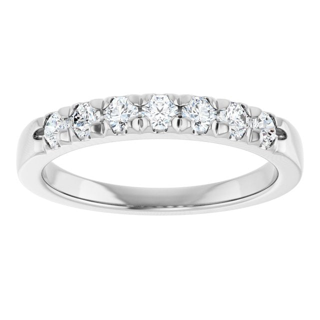 14K White Or Yellow Gold Round 2.5 Mm Polished 3/8 Ctw Lab-Grown Diamond French-Set Anniversary Band, Size 7