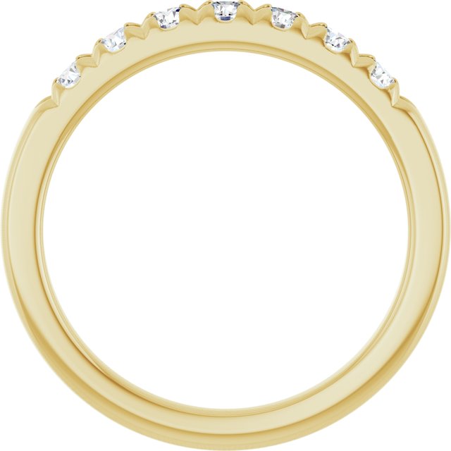 14K White Or Yellow Gold Round 2.5 Mm Polished 3/8 Ctw Lab-Grown Diamond French-Set Anniversary Band, Size 7