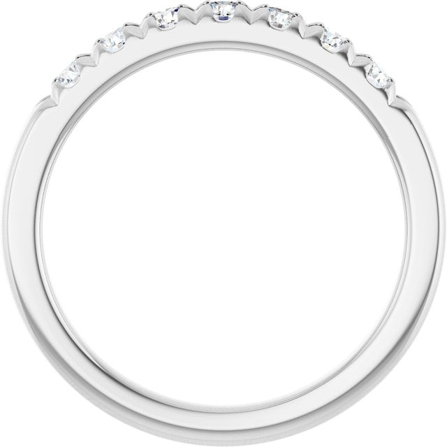 14K White Or Yellow Gold Round 2.5 Mm Polished 3/8 Ctw Lab-Grown Diamond French-Set Anniversary Band, Size 7