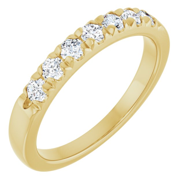 14K White Or Yellow Gold Round 2.5 Mm Polished 3/8 Ctw Lab-Grown Diamond French-Set Anniversary Band, Size 7