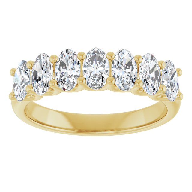 14K Yellow Or White Gold Oval 5 X 3 Mm Polished 1 1/3 Ctw Lab-Grown Diamond Anniversary Band