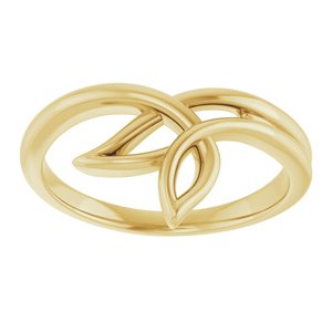 14K Yellow Gold Polished Freeform Ring Size 7