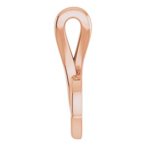 14K Rose Gold 18.2 X 8 Mm Polished Freeform Leaf Pendant
