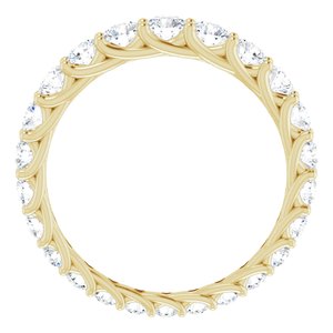 14K Yellow Gold Round Gh Si2-Si3 1 1/5 Ctw Natural Diamond Graduated Eternity Band Size 5.5