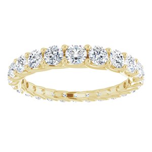 14K Yellow Gold Round Gh Si2-Si3 1 1/5 Ctw Natural Diamond Graduated Eternity Band Size 5.5