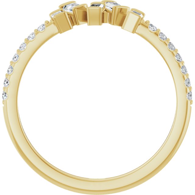 14K White Or Yellow Gold Polished 1/3 Ctw Natural Diamond Scattered Ring, Size 7