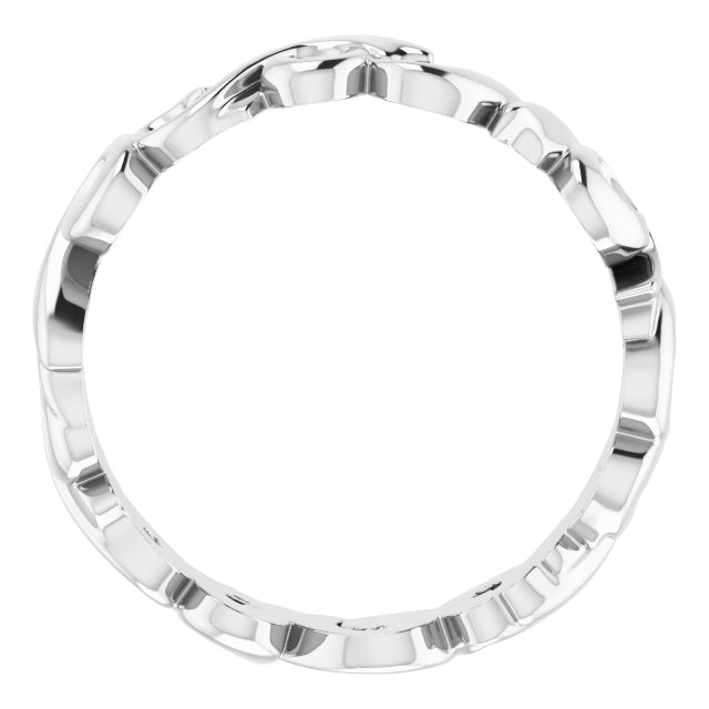 14K White Gold 5 Mm Polished Sculptural Standard-Fit Band, Size 7