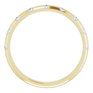 14K Yellow Gold Round 1.5 Mm Gh Si2-Si3 1/6 Ctw Natural Diamond Anniversary Band Size 5