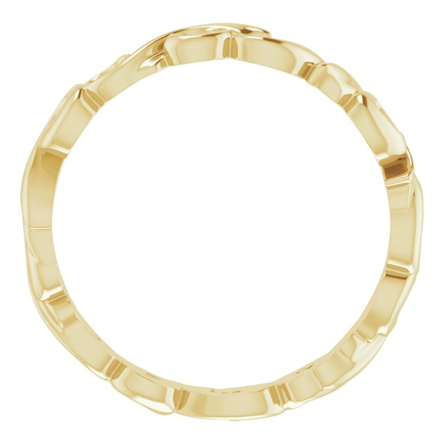 14K Yellow Gold 3 Mm Polished Sculptural Standard-Fit Band, Size 6.5