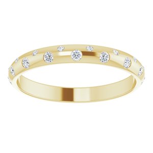 14K Yellow Gold Round 1.5 Mm Gh Si2-Si3 1/6 Ctw Natural Diamond Anniversary Band Size 5