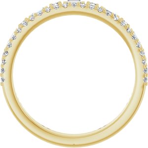 14K Yellow Gold Straight Baguette 2.25 X 1.5 Mm Polished 1/2 Ctw Lab-Grown Diamond Double Row Anniversary Band Size 7