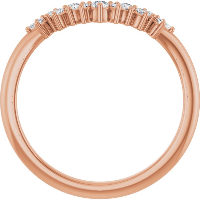 14K Yellow Or White Or Rose Gold Or Platinum Round Polished 1/6 Ctw Natural Diamond Contour Band, Size 7