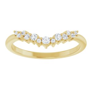 14K Yellow Gold Lab-Grown Diamond Round 2 Mm Lab-Grown Diamond Polished 1/6 Ctw Lab-Grown Diamond Contour Band Size 7