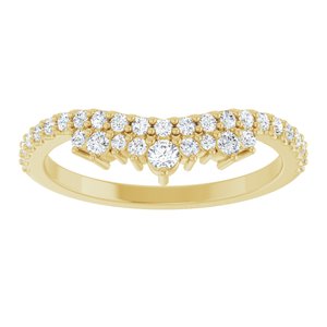 14K Yellow Gold Lab-Grown Diamond Round 2.1 Mm Lab-Grown Diamond Polished 1/3 Ctw Lab-Grown Diamond Contour Band Size 7