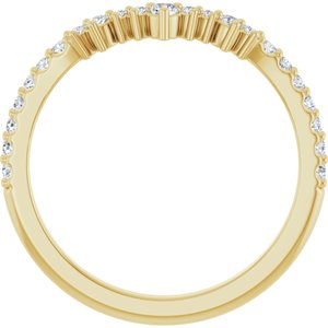 14K Yellow Gold Lab-Grown Diamond Round 2.1 Mm Lab-Grown Diamond Polished 1/3 Ctw Lab-Grown Diamond Contour Band Size 7