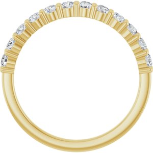14K Yellow Gold Round 2.25 Mm F+ Vs 1/2 Ctw Lab-Grown Diamond Anniversary Band Size 7