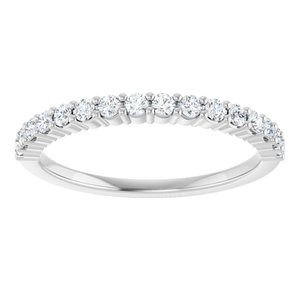 14K White Gold Round 1.7 Mm Gh Vs 1/4 Ctw Natural Diamond Anniversary Band Size 7