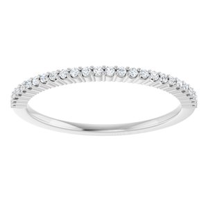 Platinum Round 1 Mm Gh Si2-Si3 1/8 Ctw Natural Diamond Anniversary Band Size 7