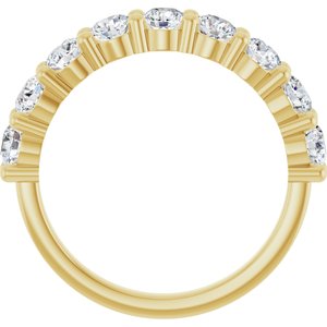 14K Yellow Gold Round 3 Mm F+ Vs 9/10 Ctw Lab-Grown Diamond Anniversary Band Size 7